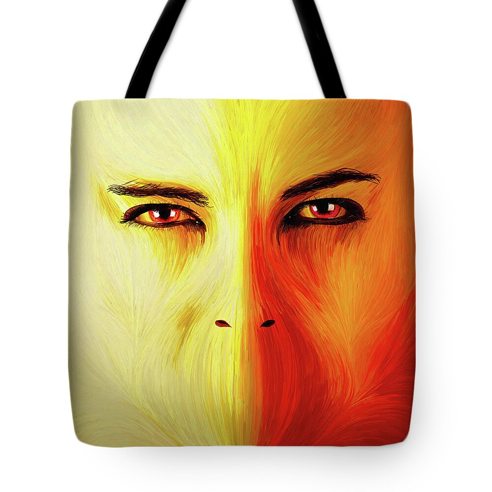 Eyes Tote Bag featuring the digital art Mouthless by Matthew Lindley