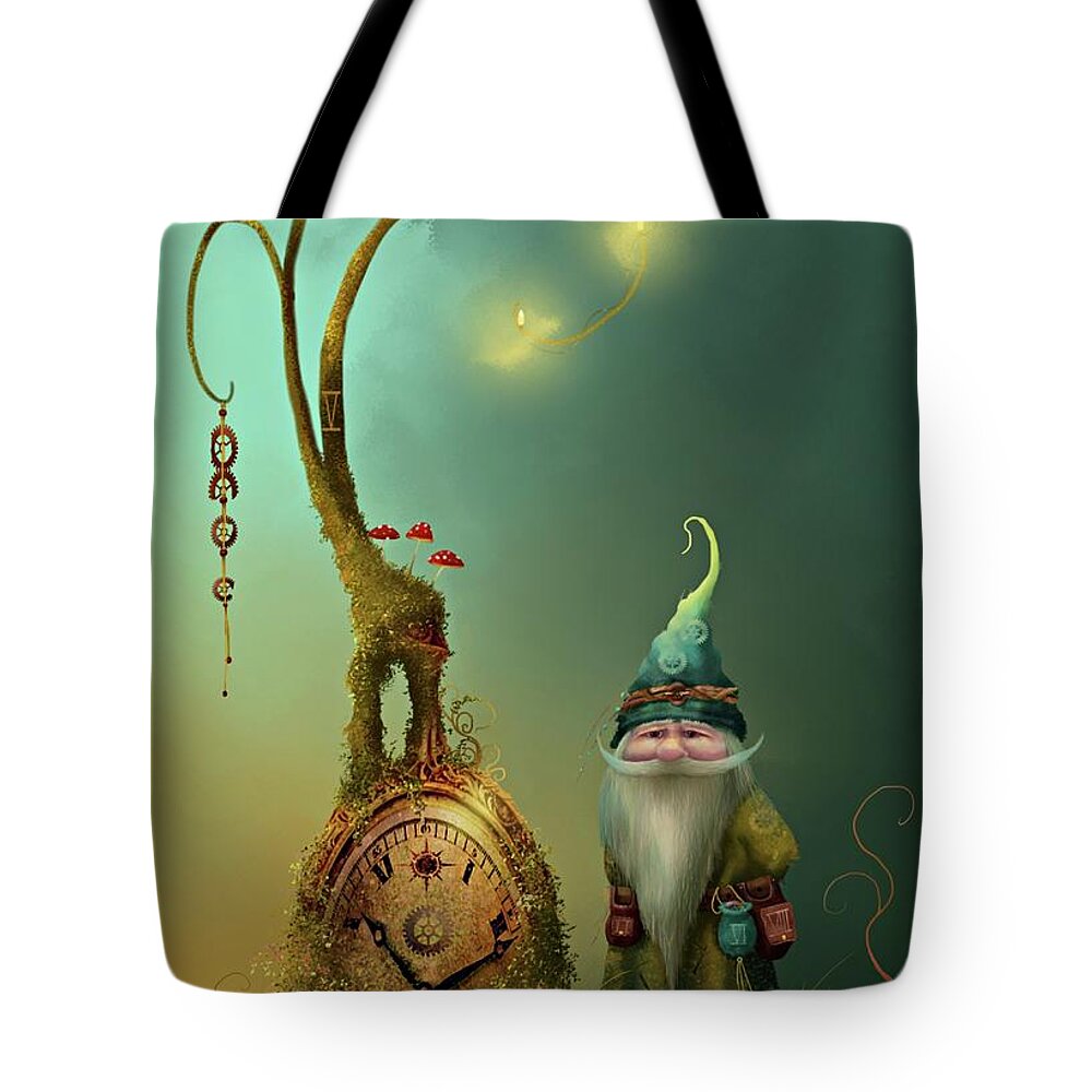 Wizard Tote Bag featuring the painting Mr Cogs by Joe Gilronan