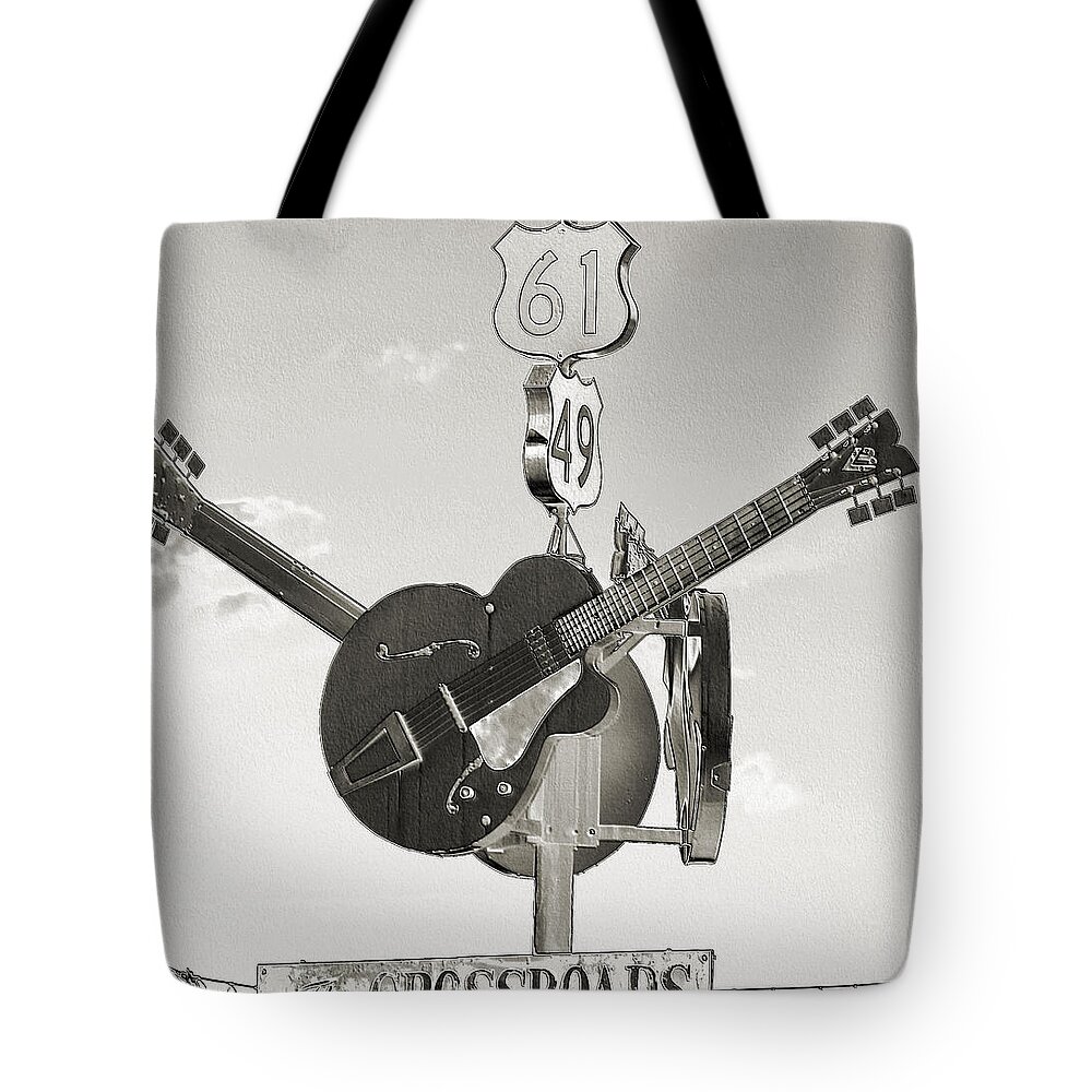 Mississippi Tote Bag featuring the photograph MS Crossroads by Karen Wagner