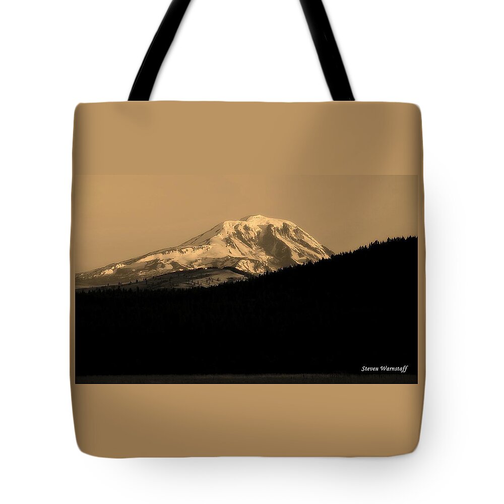 Volcano Tote Bag featuring the photograph Mt. Adams Sunrise 2 by Steve Warnstaff