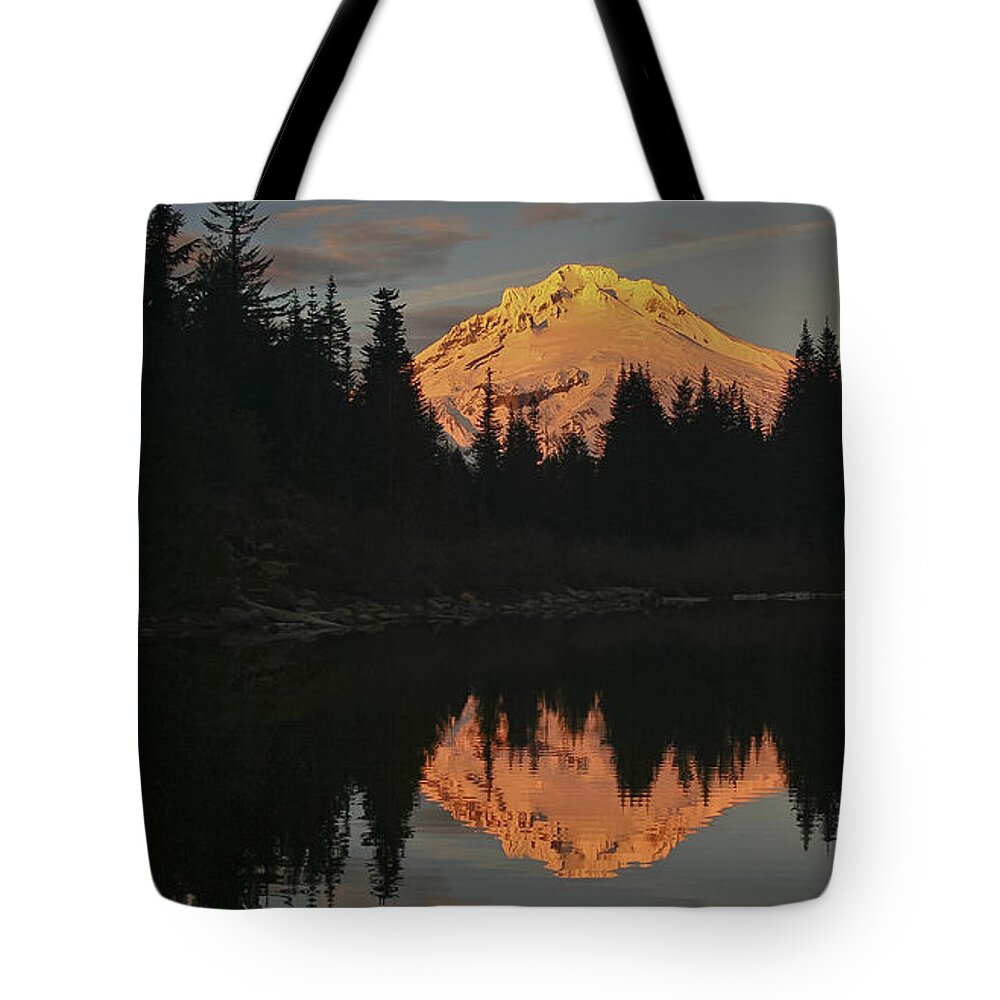 Mt Hood Tote Bag featuring the photograph Mt Hood Alpenglow II by Albert Seger