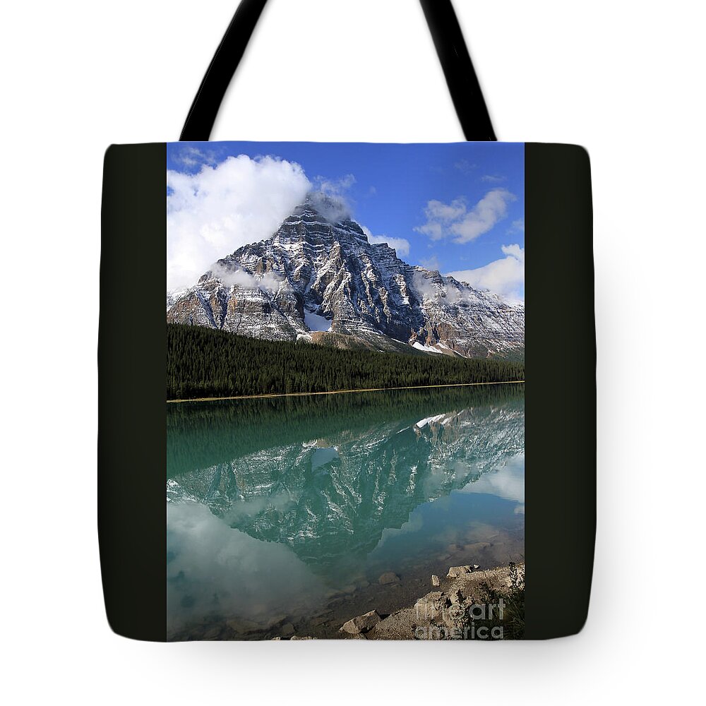 Mountain Tote Bag featuring the photograph Mt Refection by Paula Guttilla