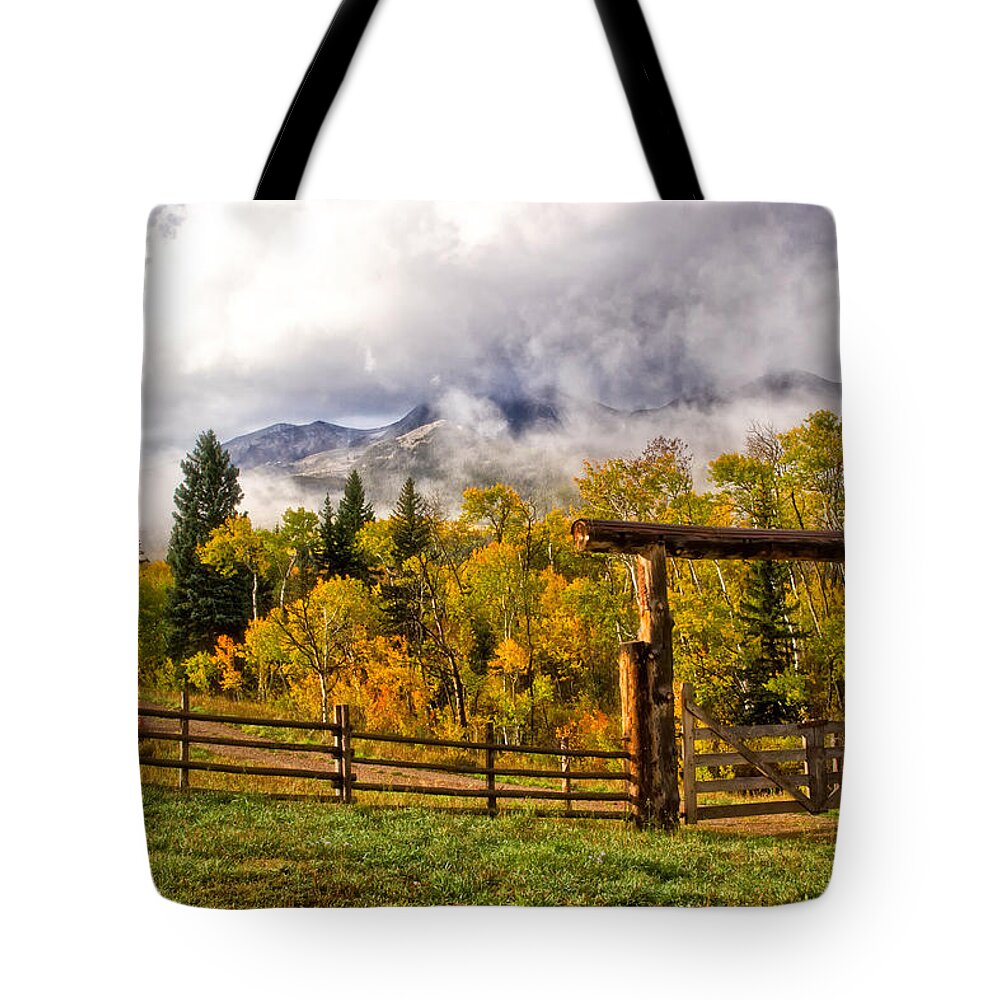 Mt Sopris Tote Bag featuring the photograph Mt Sopris Under the Clouds by Ronda Kimbrow