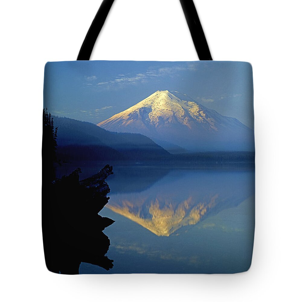 Sunset Tote Bag featuring the photograph 1M4907-V-Mt. St. Helens Reflect V by Ed Cooper Photography