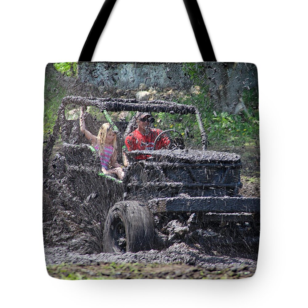 Mud Tote Bag featuring the photograph Mud Bogging by Mary Lee Dereske