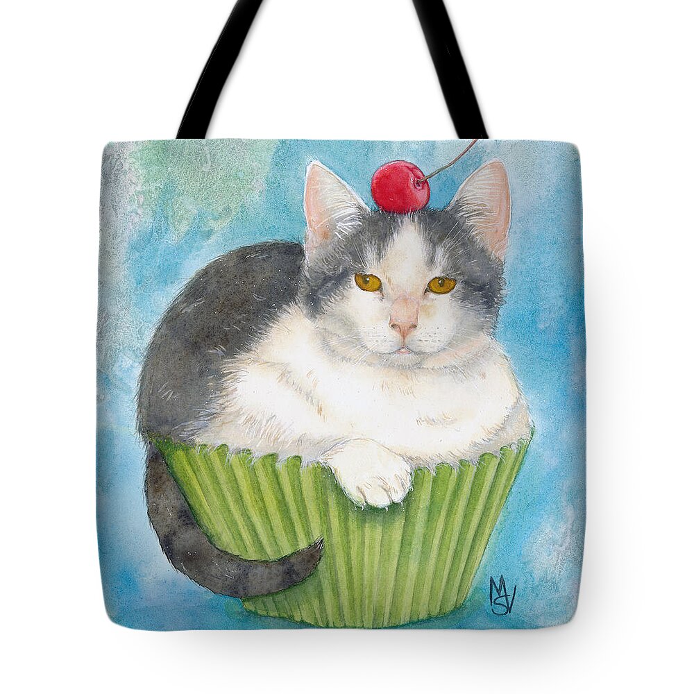 Cat Tote Bag featuring the painting Muffin of Animal Rescue and Foster by Marie Stone-van Vuuren