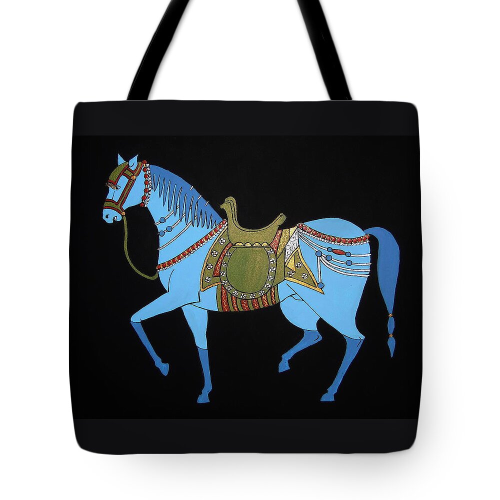 Horse Tote Bag featuring the painting Mughal Horse by Stephanie Moore
