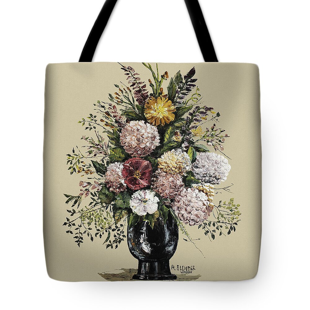 Chrysanthemums Tote Bag featuring the painting Mums Bouquet by Arline Wagner