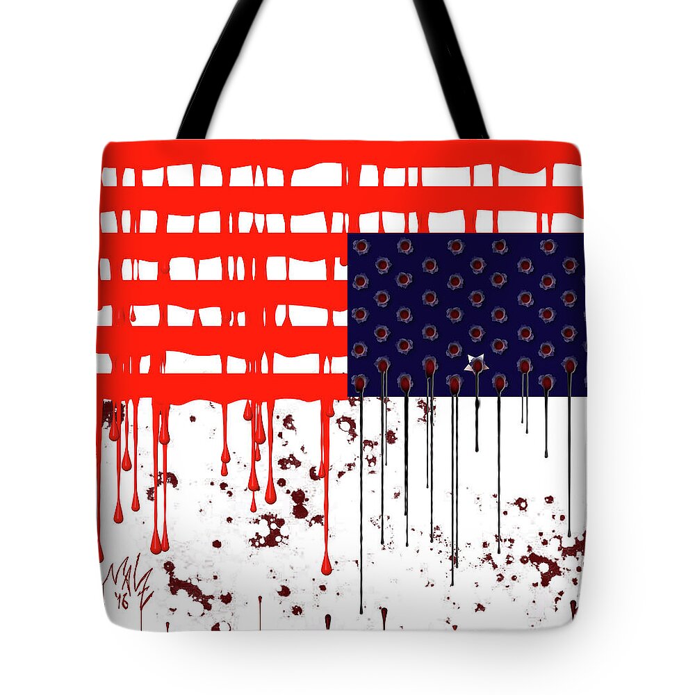 Photoshop Tote Bag featuring the digital art America in Distress by Mal-Z
