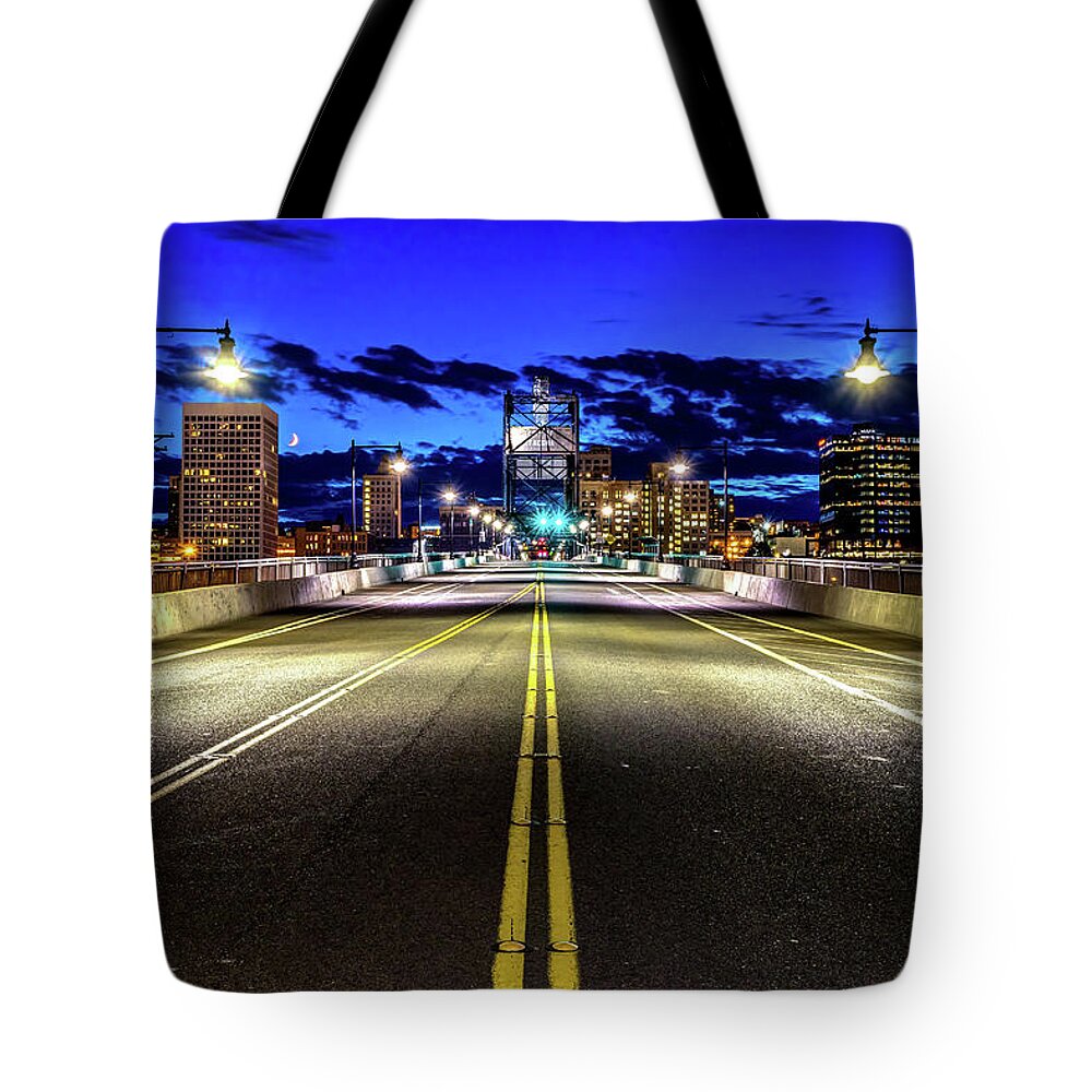 Murray Tote Bag featuring the photograph Murray Morgam Bridge During Blue Hour in HDR by Rob Green