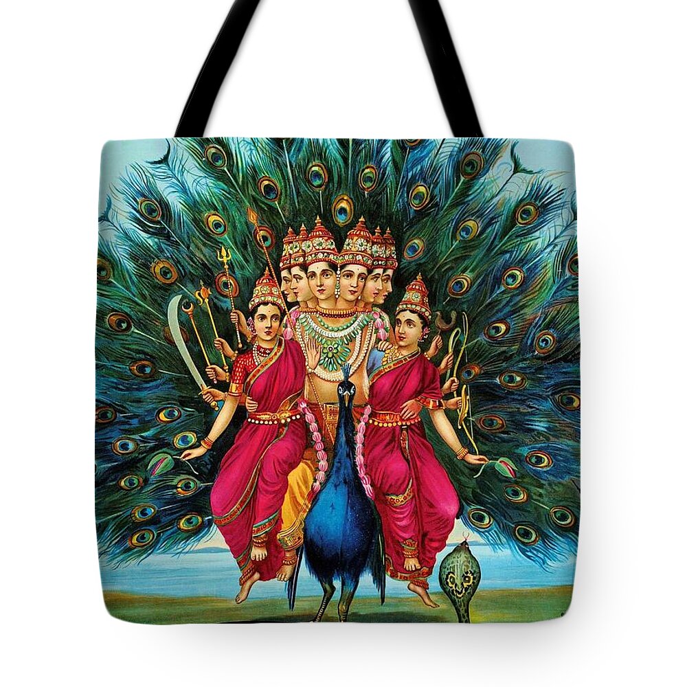 Pd Tote Bag featuring the painting Murugan by Thea Recuerdo