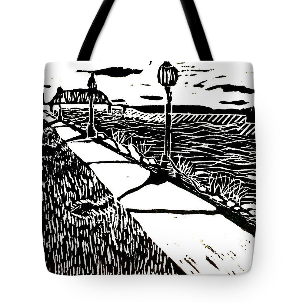 River Tote Bag featuring the digital art Muscatine Riverfront by Jame Hayes