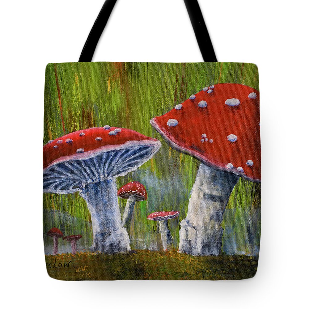 Mushrooms Tote Bag featuring the painting Mushrooms by Wayne Enslow