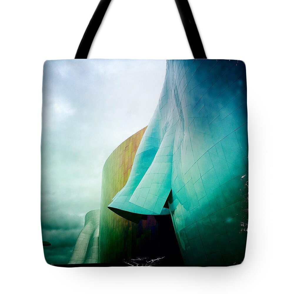Music Museum Tote Bag featuring the photograph Music Center seattle by Suzanne Lorenz