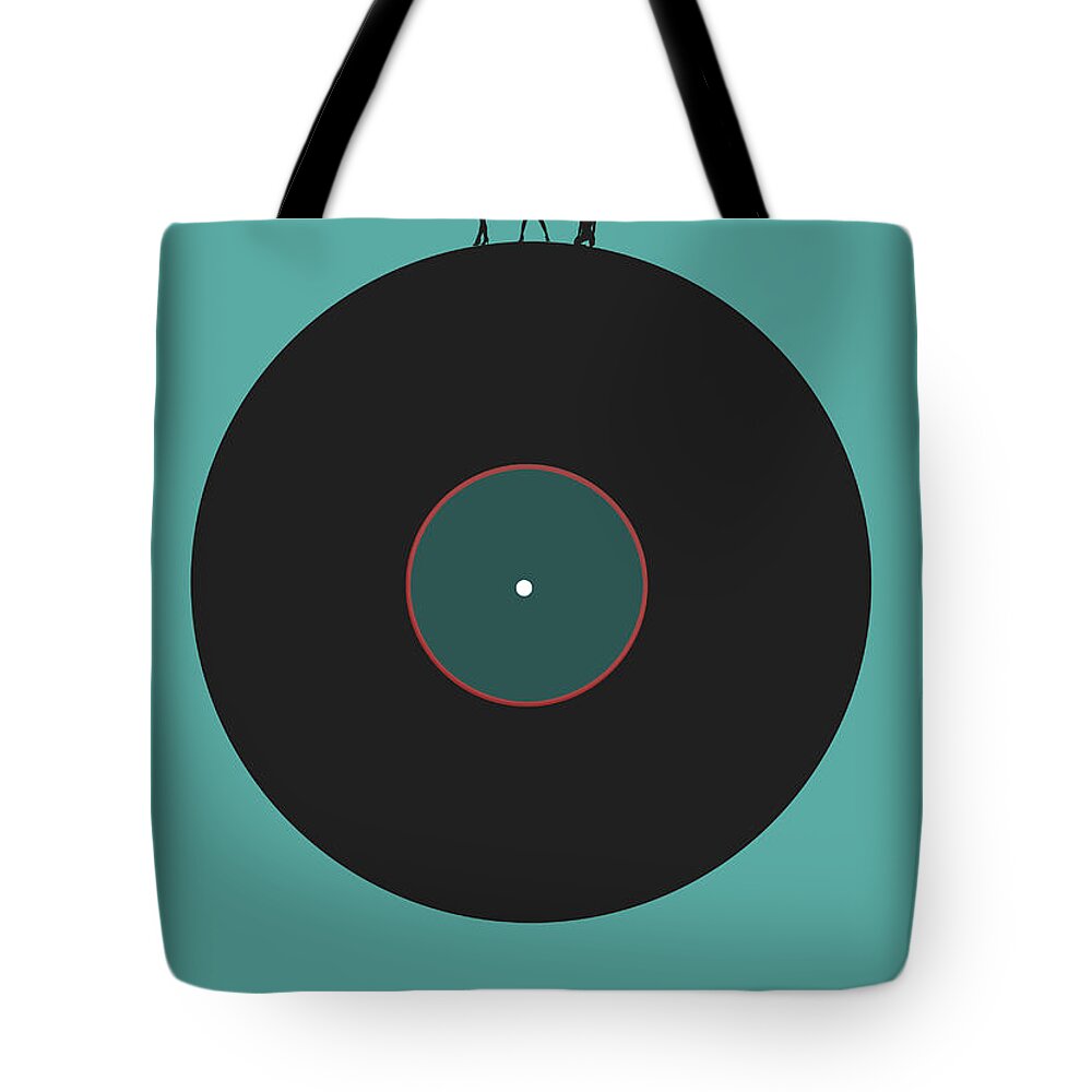 Vinyl Tote Bag featuring the digital art Music is an outburst of the soul Poster by Naxart Studio