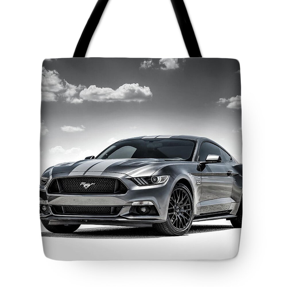 Silver Tote Bag featuring the digital art Mustang Gt by Douglas Pittman