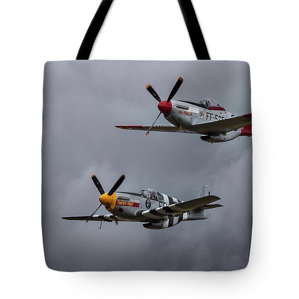 Airplanes Tote Bag featuring the photograph Mustangs by Elvira Butler
