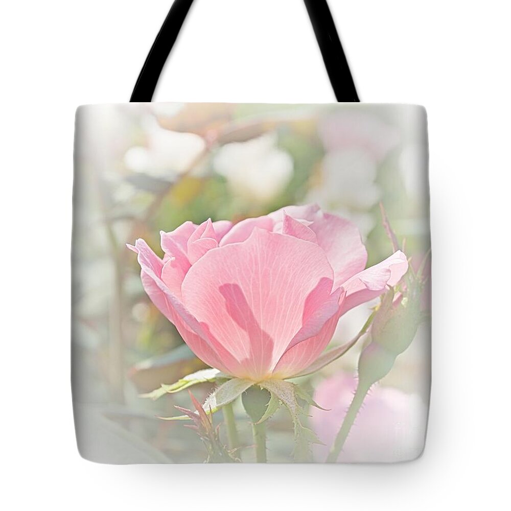 Quincy Illinois Tote Bag featuring the digital art Muted Rose by Luther Fine Art