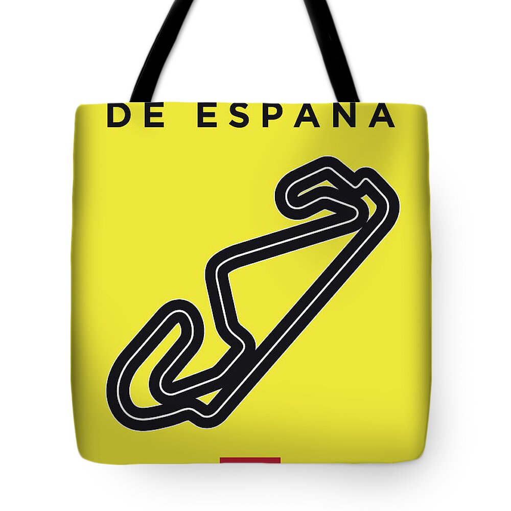 Limited Tote Bag featuring the digital art My 2017 Gran Premio De Espana Minimal Poster by Chungkong Art