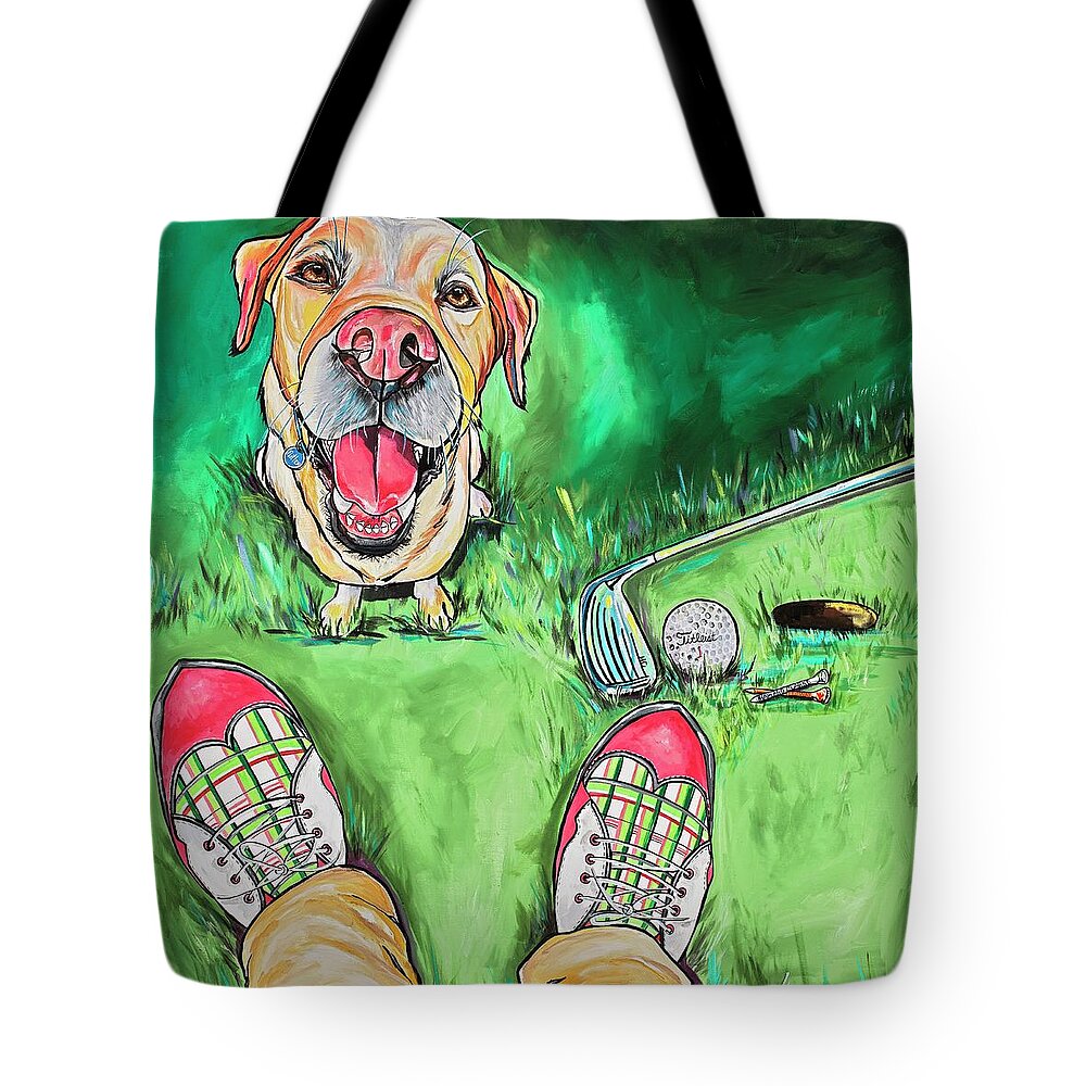 Dog Art Tote Bag featuring the painting My Dog Putter by Patti Schermerhorn