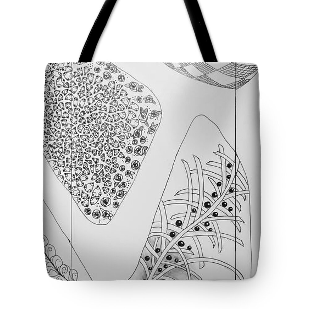 Letters Tote Bag featuring the drawing My Inspiration by Suzanne Udell Levinger