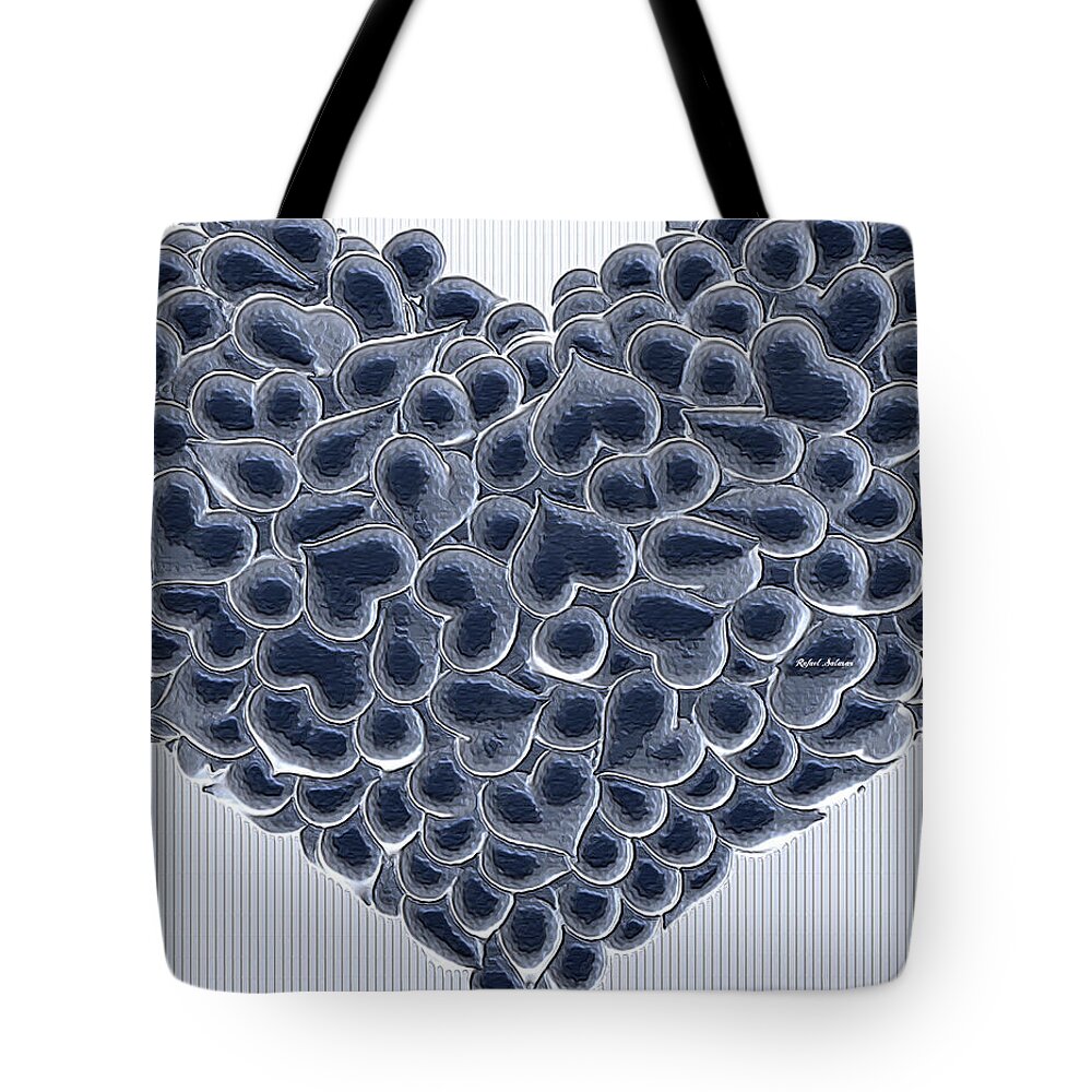 Valentines Tote Bag featuring the digital art My Love is Yours in Black and White by Rafael Salazar