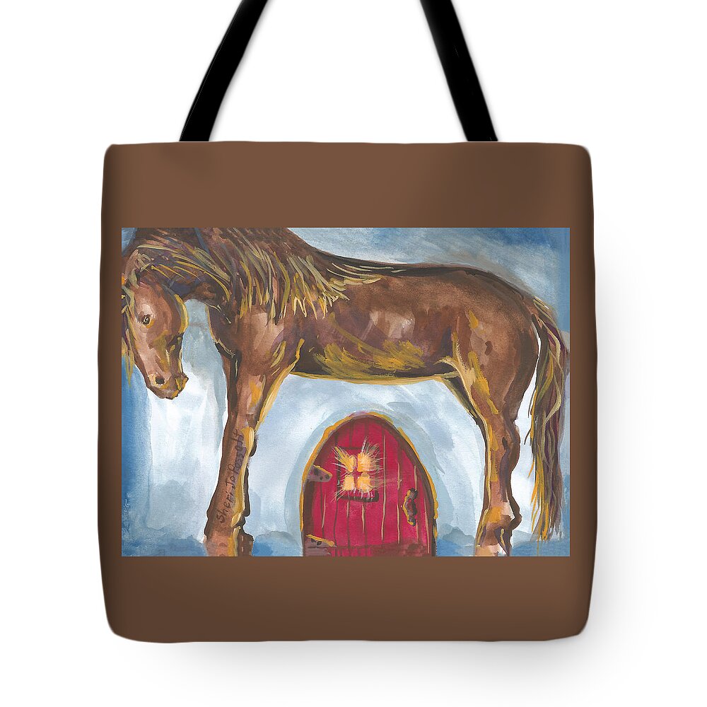 My Mane House Tote Bag featuring the painting My Mane House by Sheri Jo Posselt