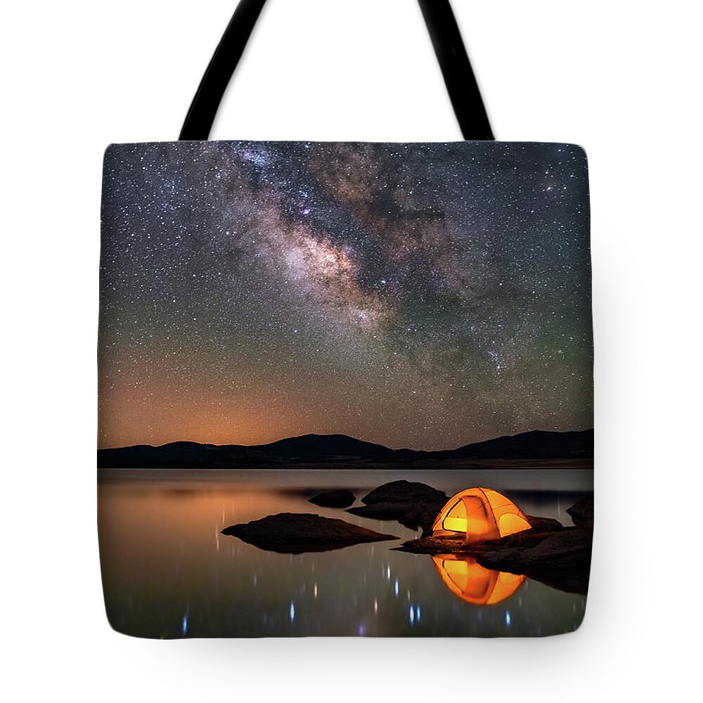 Milky Way Tote Bag featuring the photograph My Million Star Hotel by Darren White