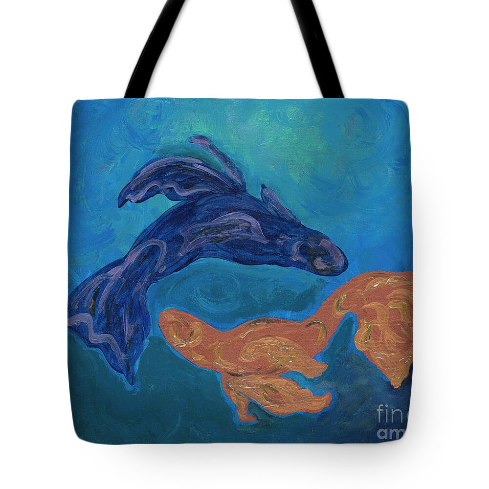 Pisces Tote Bag featuring the painting My Pisces by Ania M Milo