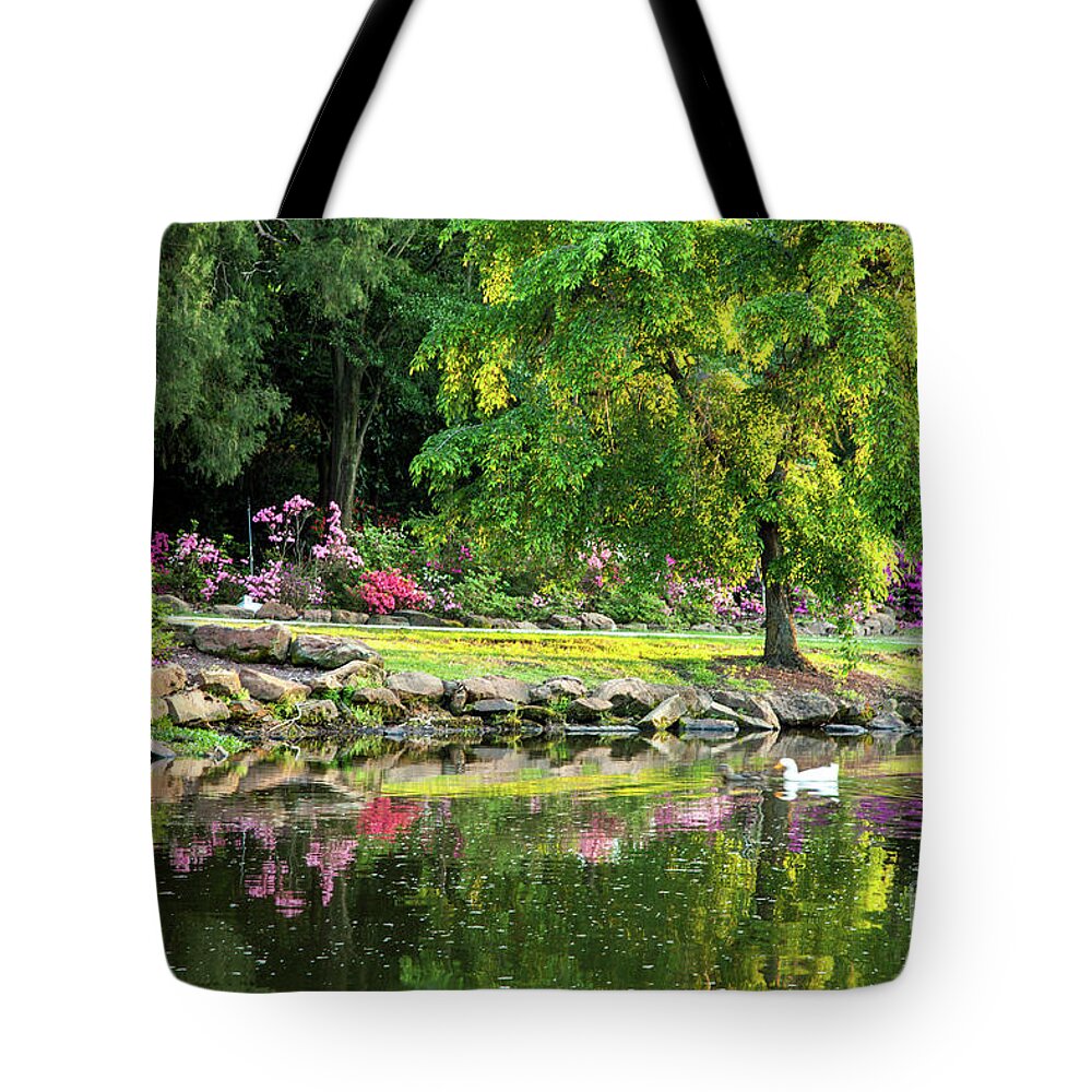 Pond Tote Bag featuring the photograph My Pond by Iris Greenwell