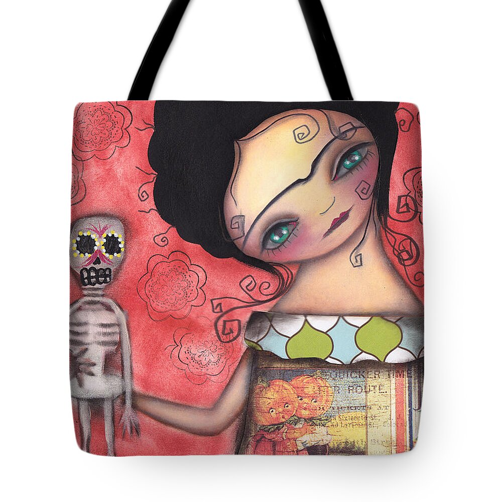 Frida Kahlo Tote Bag featuring the painting My Puppet by Abril Andrade