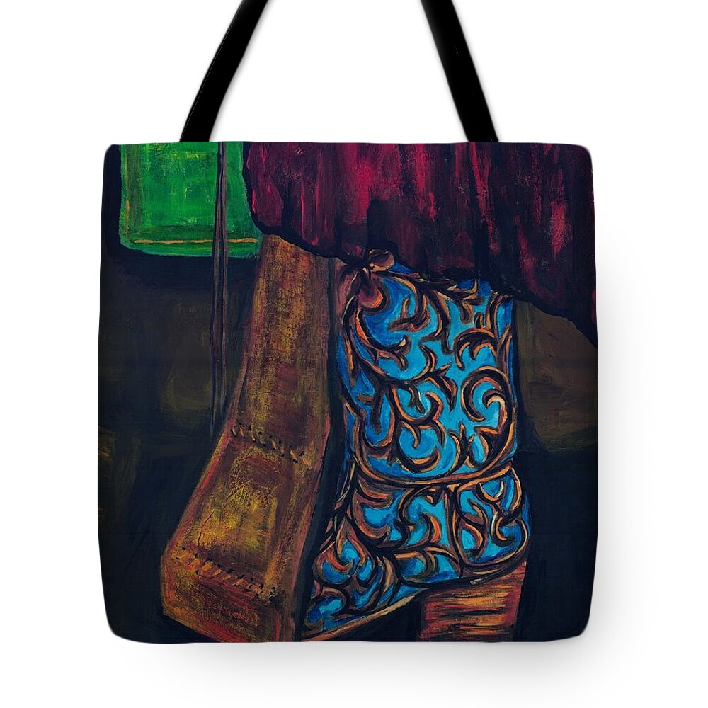 Horses Tote Bag featuring the painting My Ride Home After The Dance by Frances Marino