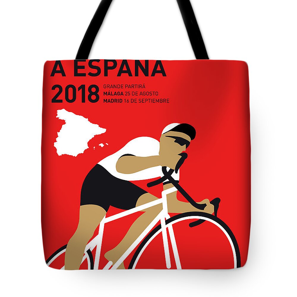 2018 Tote Bag featuring the digital art My Vuelta A Espana Minimal Poster 2018 by Chungkong Art