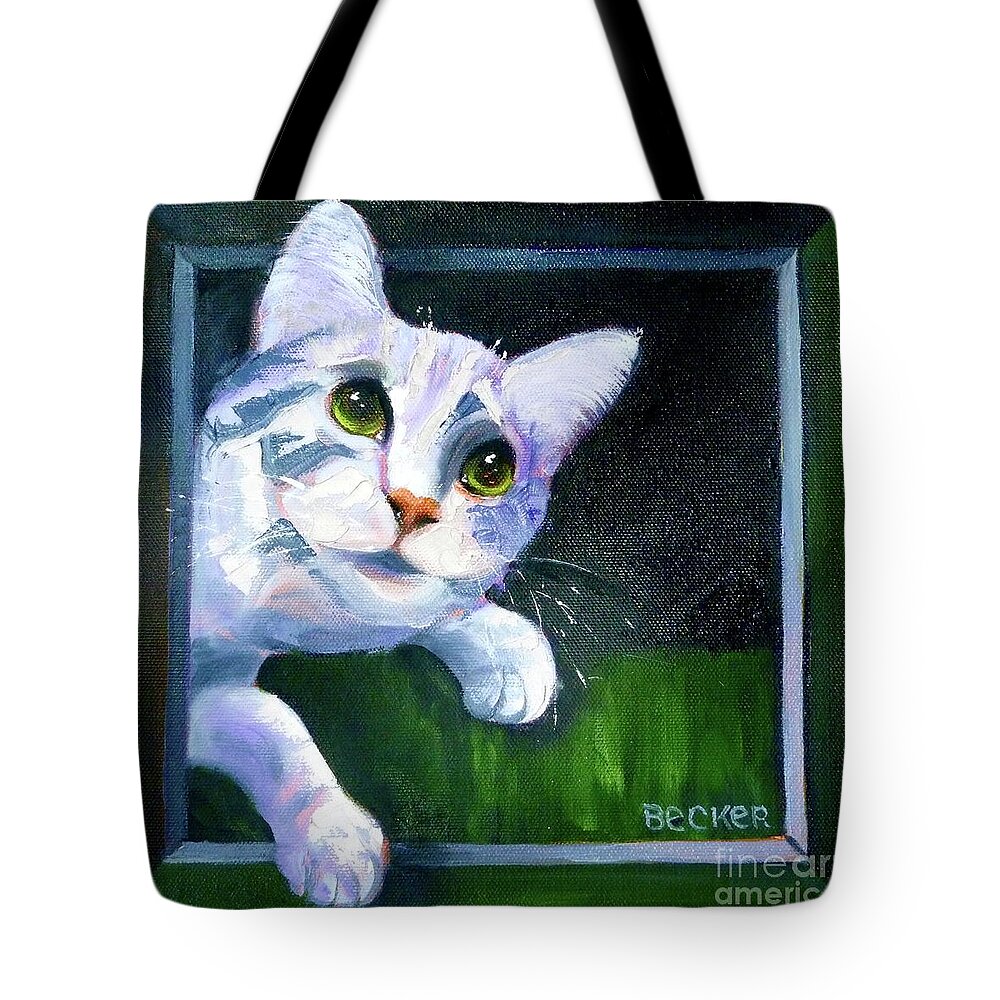 Feline Tote Bag featuring the painting Till There Was You by Susan A Becker