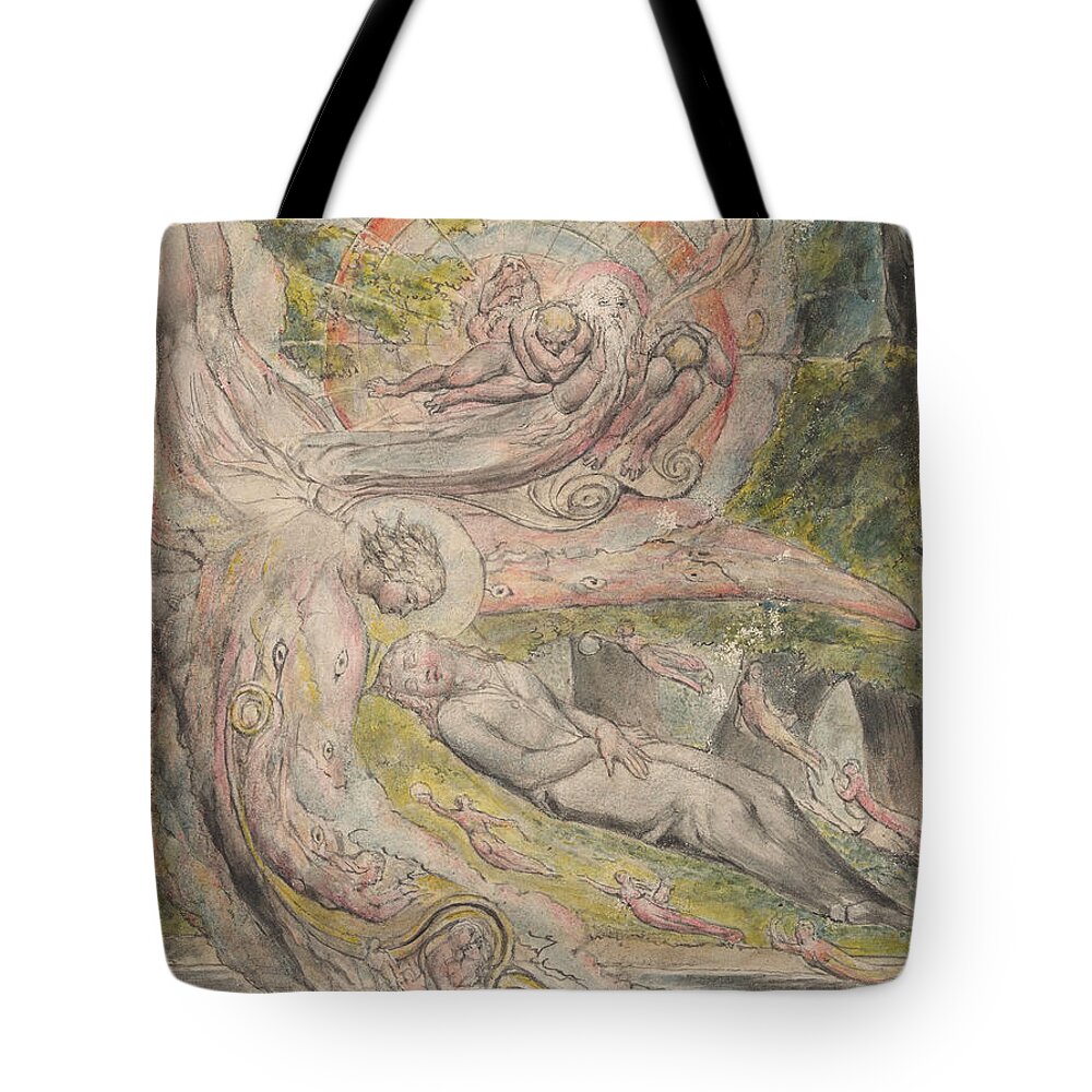 William Blake Tote Bag featuring the painting Mysterious Dream by MotionAge Designs