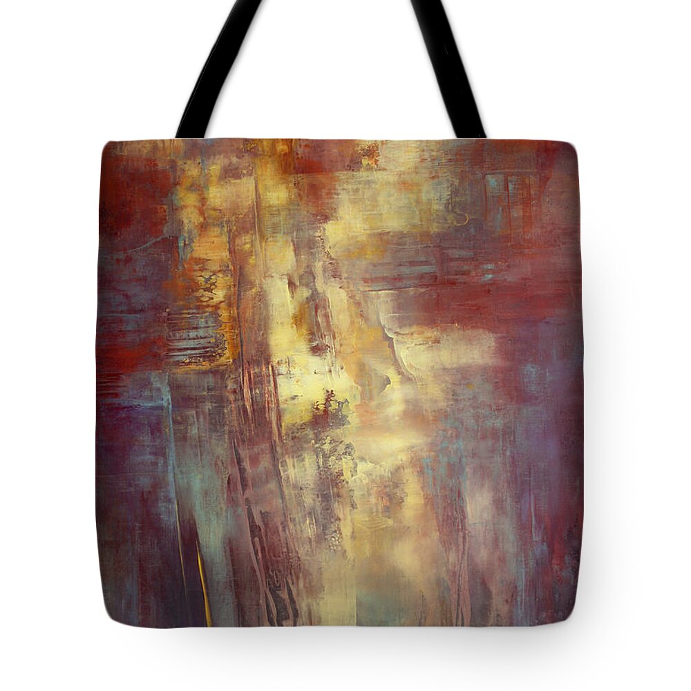 Abstract Tote Bag featuring the painting Mystery by Valerie Travers