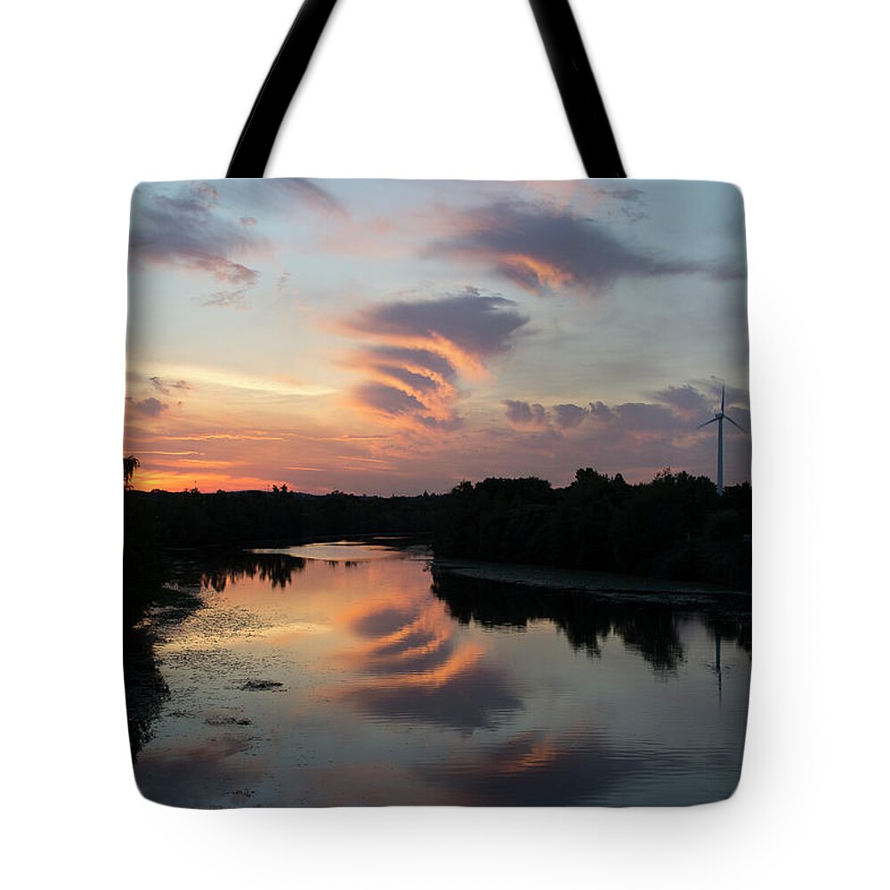 Sunset Tote Bag featuring the photograph Mystic Clouds by Ellen Koplow