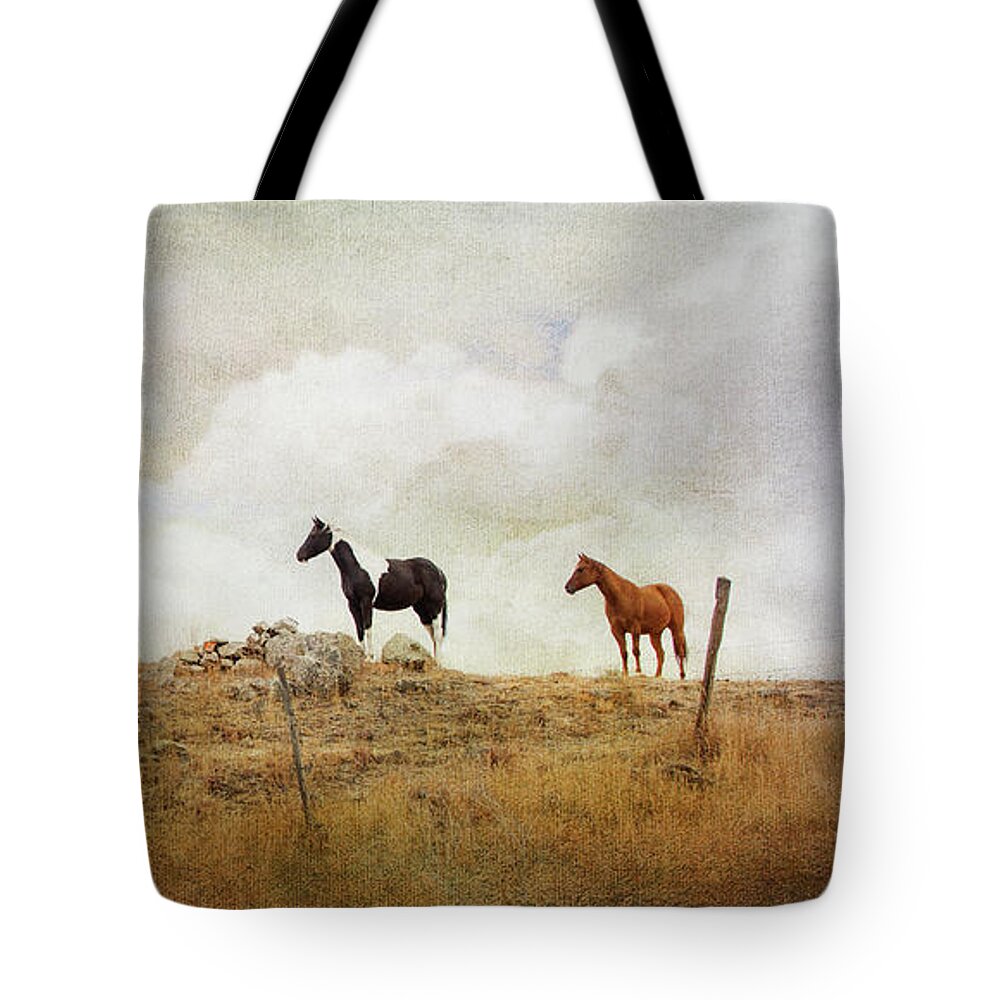 Theresa Tahara Tote Bag featuring the photograph Mystic Horses by Theresa Tahara