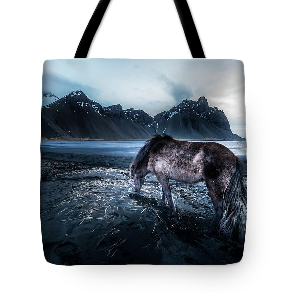 Iceland Tote Bag featuring the photograph Mystic Icelandic Horse by Larry Marshall