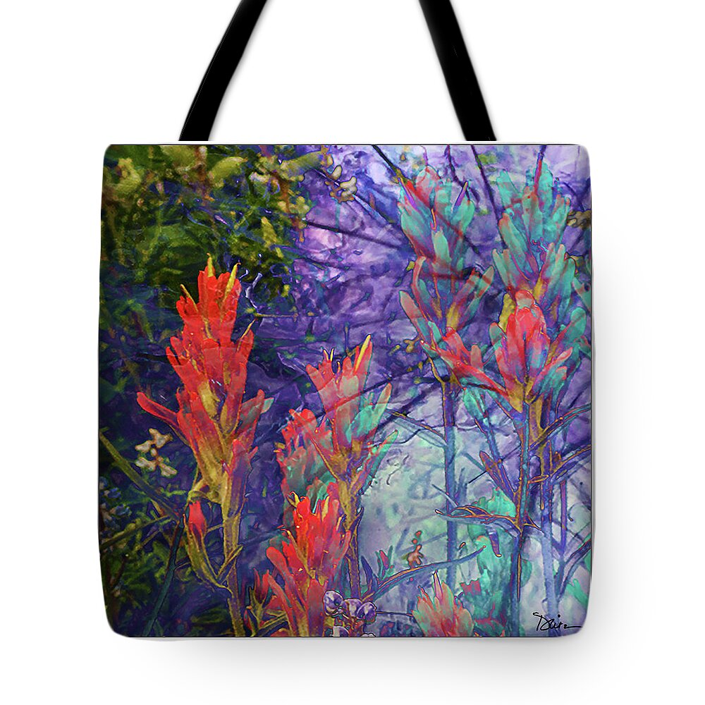 Indian Paintbrush Tote Bag featuring the photograph Mystic by Peggy Dietz