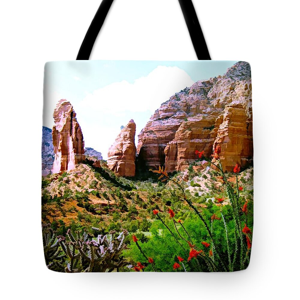 United States Tote Bag featuring the digital art Mystical Red Rocks - Sedona, Arizona by Joseph Hendrix