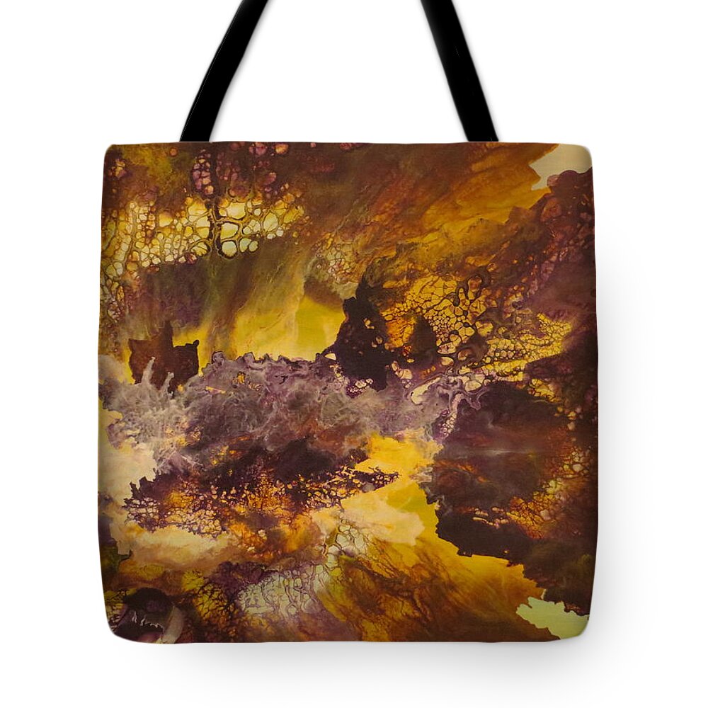 Abstract Tote Bag featuring the painting Mystical by Soraya Silvestri