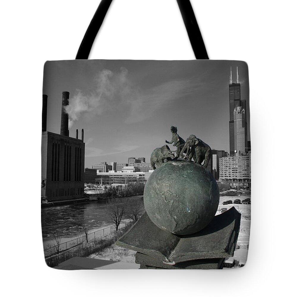 Chicago Tote Bag featuring the photograph Mythic Giants by Dylan Punke