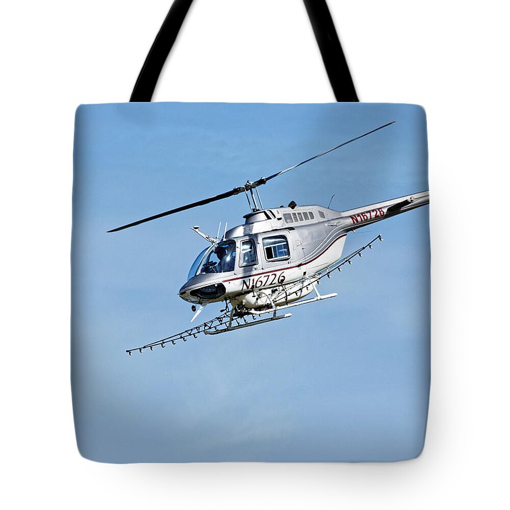 Darin Volpe Aerospace Tote Bag featuring the photograph N16726 -- Bell 206B JetRanger III in Templeton, California by Darin Volpe