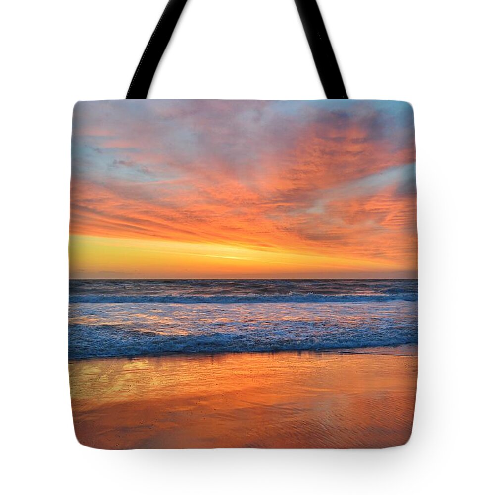 #obxsunrise Tote Bag featuring the photograph Nags Head Sunrise by Barbara Ann Bell