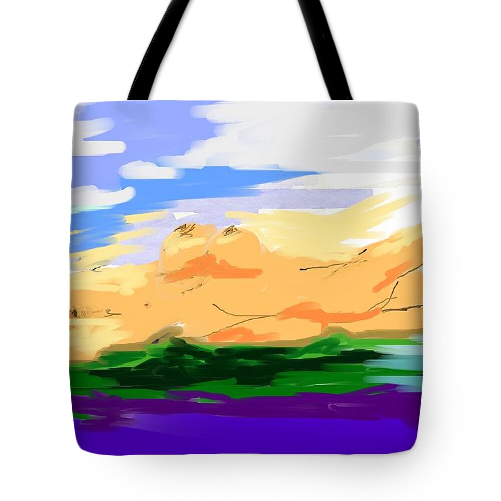 Naked Landscape Tote Bag featuring the painting Naked Landscape by Martin Howard