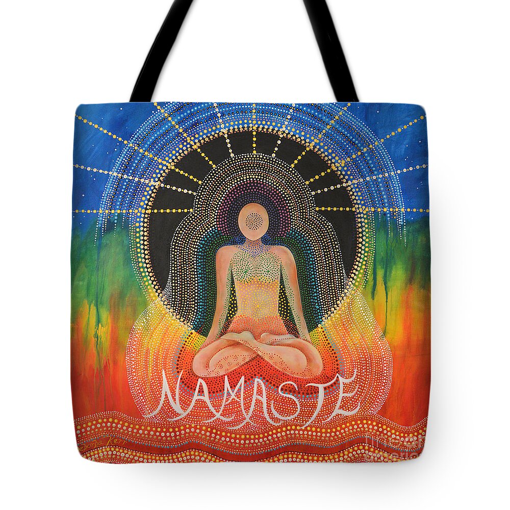 Namaste Tote Bag featuring the painting Namaste' by Deborha Kerr