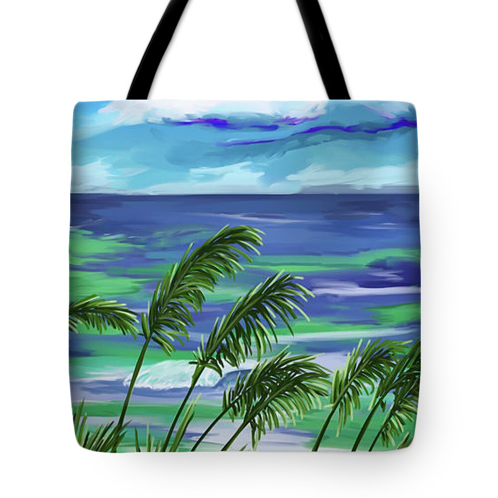 Sea Tote Bag featuring the painting Names In The Sand 2 by Tim Gilliland