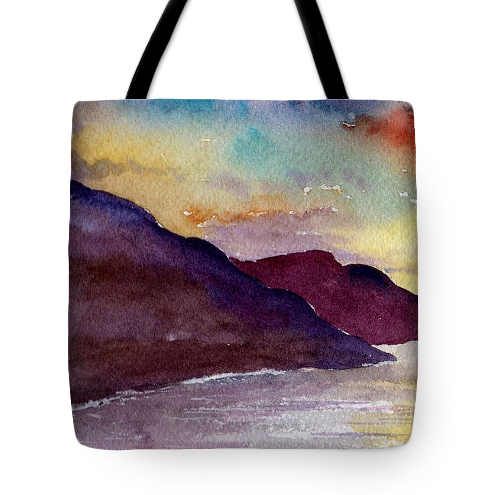 Watercolor Tote Bag featuring the painting Napali Coast Kauai Hawaii by Brenda Owen