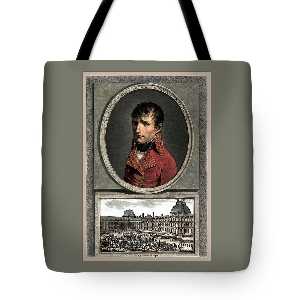 Napoleon Tote Bag featuring the painting Napoleon Bonaparte And Troop Review by War Is Hell Store